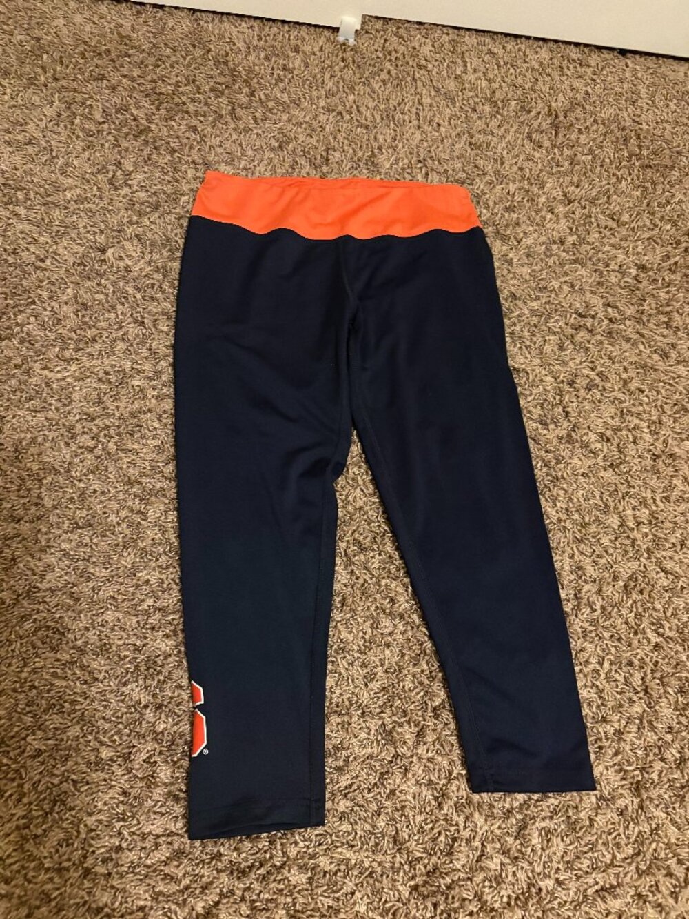 Syracuse Orange Leggings Womens Small Colosseum Black Orange Cropped Polyester